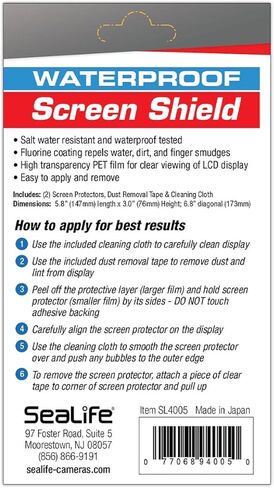 SeaLife Waterproof Screen Shield Protector for SportDiver Ultra Housing, prevents scratches, Ultra model (6.5" x 3.1"; 7.1" diagonal), 2-Pack in Saudi Arabia