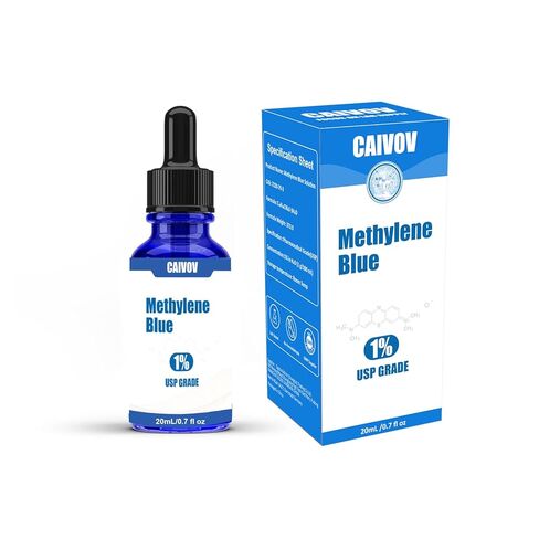 الميثيلين الأزرق من الدرجة الصيدلانية 1%، قطرات الميثيلين الزرقاء من الدرجة USP، تم اختبارها من قبل طرف ثالث، خالية من الفورمالديهايد، زجاجة زجاجية 20 مل، 0.7 أونصة سائلة in Kuwait