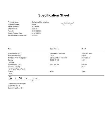 الميثيلين الأزرق من الدرجة الصيدلانية 1%، قطرات الميثيلين الزرقاء من الدرجة USP، تم اختبارها من قبل طرف ثالث، خالية من الفورمالديهايد، زجاجة زجاجية 20 مل، 0.7 أونصة سائلة in Kuwait