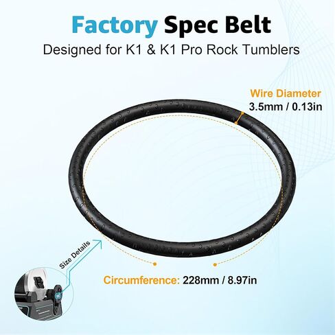 Rock Tumbler Replacement PU Belts for K1 & K1 Pro – Heavy-Duty Anti-Break Drive Belts, Durable Upgrade, 5 Pack (Not for Other Models) in Kuwait
