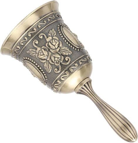 Zinc Alloy Hand Bell, Vintage Rose Pattern Metal Call Bell, Electroplating Polish Finish, Ideal for Dinner Hotel Classroom Pets Signal in Saudi Arabia
