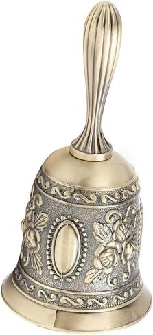 Zinc Alloy Hand Bell, Vintage Rose Pattern Metal Call Bell, Electroplating Polish Finish, Ideal for Dinner Hotel Classroom Pets Signal in Saudi Arabia