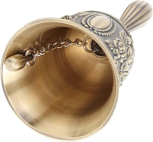 Zinc Alloy Hand Bell, Vintage Rose Pattern Metal Call Bell, Electroplating Polish Finish, Ideal for Dinner Hotel Classroom Pets Signal in Saudi Arabia