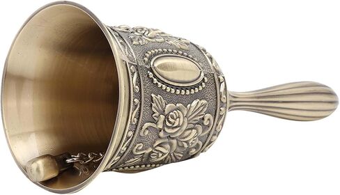 Zinc Alloy Hand Bell, Vintage Rose Pattern Metal Call Bell, Electroplating Polish Finish, Ideal for Dinner Hotel Classroom Pets Signal in Saudi Arabia