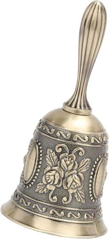 Zinc Alloy Hand Bell, Vintage Rose Pattern Metal Call Bell, Electroplating Polish Finish, Ideal for Dinner Hotel Classroom Pets Signal in Saudi Arabia