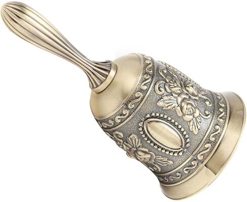 Zinc Alloy Hand Bell, Vintage Rose Pattern Metal Call Bell, Electroplating Polish Finish, Ideal for Dinner Hotel Classroom Pets Signal in Saudi Arabia