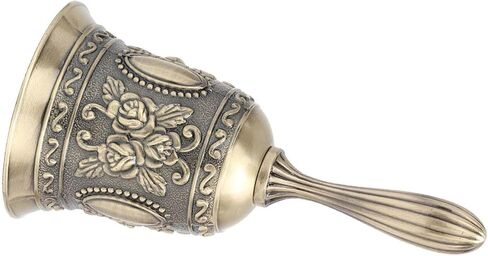 Zinc Alloy Hand Bell, Vintage Rose Pattern Metal Call Bell, Electroplating Polish Finish, Ideal for Dinner Hotel Classroom Pets Signal in Saudi Arabia