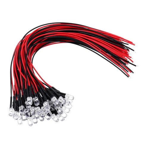 مصباح LED ثنائي LED أبيض دافئ 3 مم من PATIKIL، 20 قطعة 3 فولت تيار مستمر سلكي مسبقًا لمبات LED صغيرة باعثة للضوء لإضاءة مؤشر RC DIY، ضوء أبيض دافئ in Kuwait