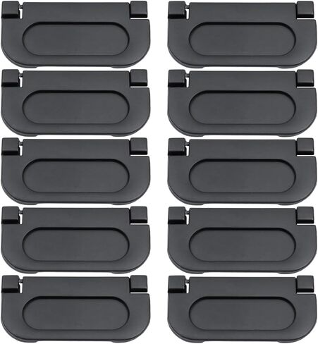 LC LICTOP 3 Inch Flush Pull Handles, Matte Black Recessed Furniture Handles with Screws, Hidden Cabinet Pull for Drawers, Sliding Doors & Wardrobes, 10Pcs in Saudi Arabia