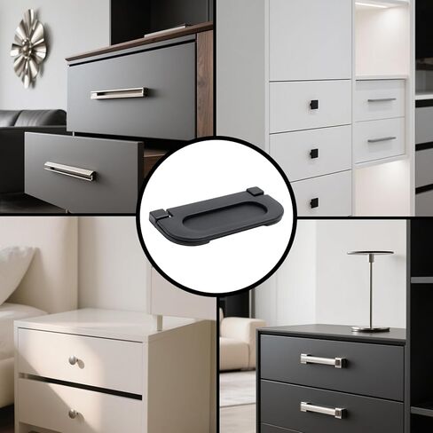 LC LICTOP 3 Inch Flush Pull Handles, Matte Black Recessed Furniture Handles with Screws, Hidden Cabinet Pull for Drawers, Sliding Doors & Wardrobes, 10Pcs in Saudi Arabia