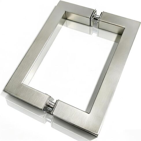 مقبض باب دش مربع مقاس 8 بوصات، مقابض بديلة للحمام من الخلف إلى الخلف، أجهزة سحب من الفولاذ المقاوم للصدأ 304 للانزلاق، باب دش زجاجي بدون إطار، أسود غير لامع مقاس 8 بوصات in Kuwait