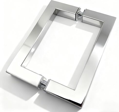 8" Square Shower Door Handle, Bathroom Back-to-Back Replacement Handles,304 Stainless Steel Pull Hardware for Sliding、Frameless Glass Shower Door, 8 inch-Matte Black in Saudi Arabia
