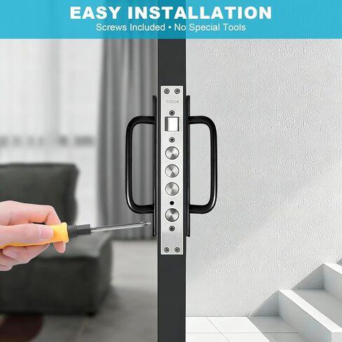 Matte Black Barn Door Handles, 2 Pack Heavy Duty Aluminum Alloy Pull Handles, 5 Inch Hole Center, Modern Rectangular Door Handles with Screws for Sliding, Pocket, Closet & Cabinet Doors in Kuwait