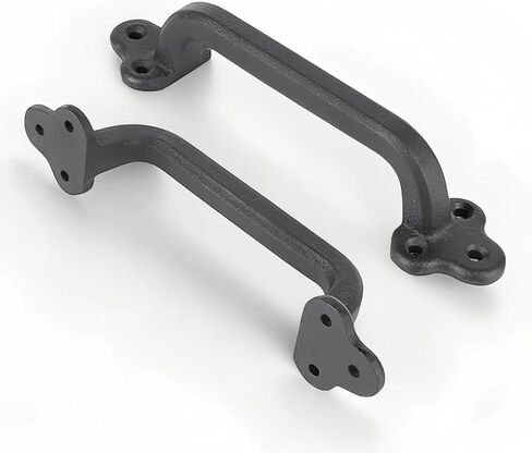 9 Inch Barn Door Handles, Heavy Duty Rustic Design Barn Door Pull, for DIY Sliding Barn Door, Gate, Shed, Garage | Solid Metal Material, Matte Black in Saudi Arabia
