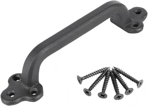 9 Inch Barn Door Handles, Heavy Duty Rustic Design Barn Door Pull, for DIY Sliding Barn Door, Gate, Shed, Garage | Solid Metal Material, Matte Black in Saudi Arabia
