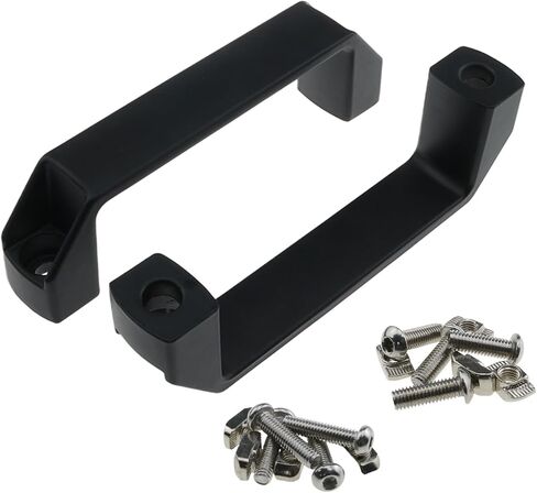 Industrial Pull Handle 120mm for 3030 & 4040 Aluminum Extrusion Aluminum Alloy Handles with M6 M8 Screws and Nuts for CNC Machine, Enclosure, Cabinet, T-Slotted Frames (Black) in Kuwait