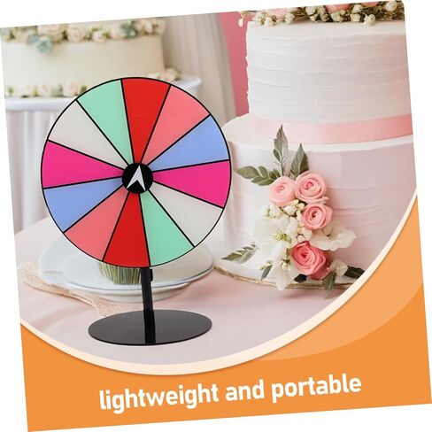 Ciieeo Rainbow Color Prize Spinning Wheel Acrylic Tabletop Roulette Spinner for Portable Fortune Turning Wheel for Home Parties and Trade Shows Engaging Fun Experience in Kuwait