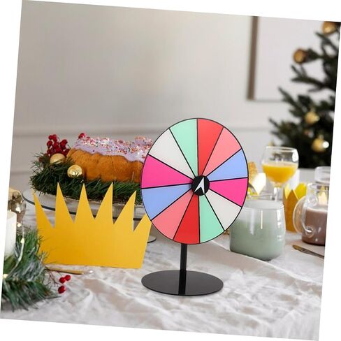 Ciieeo Rainbow Color Prize Spinning Wheel Acrylic Tabletop Roulette Spinner for Portable Fortune Turning Wheel for Home Parties and Trade Shows Engaging Fun Experience in Kuwait