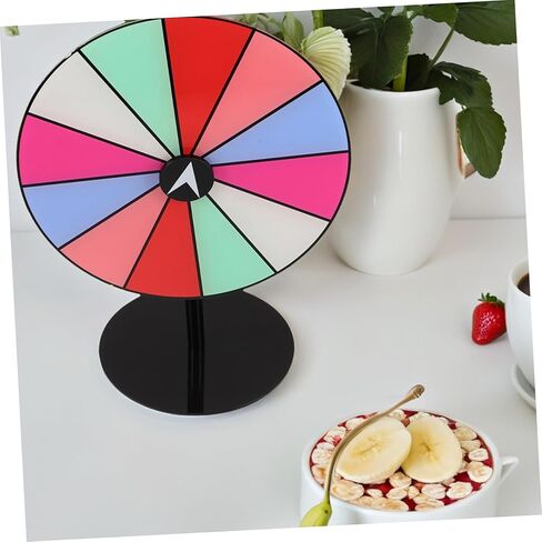 Ciieeo Rainbow Color Prize Spinning Wheel Acrylic Tabletop Roulette Spinner for Portable Fortune Turning Wheel for Home Parties and Trade Shows Engaging Fun Experience in Kuwait