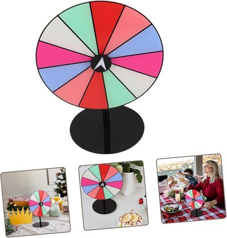 Ciieeo Rainbow Color Prize Spinning Wheel Acrylic Tabletop Roulette Spinner for Portable Fortune Turning Wheel for Home Parties and Trade Shows Engaging Fun Experience in Kuwait