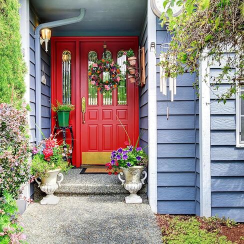 Artificial Fall Wreath Autumn Wreath with Eucalyptus Leaves,Pinecones for Front Door Farmhouse Indoor Outdoor Festival Home Decor in Kuwait