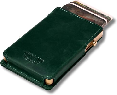 SLIM Leather Pop-up Wallet — Removable Cardholder Design with Locking Mechanism - RFID Blocking, Top Grain Cowhide Leather (Midnight Edition) in Kuwait