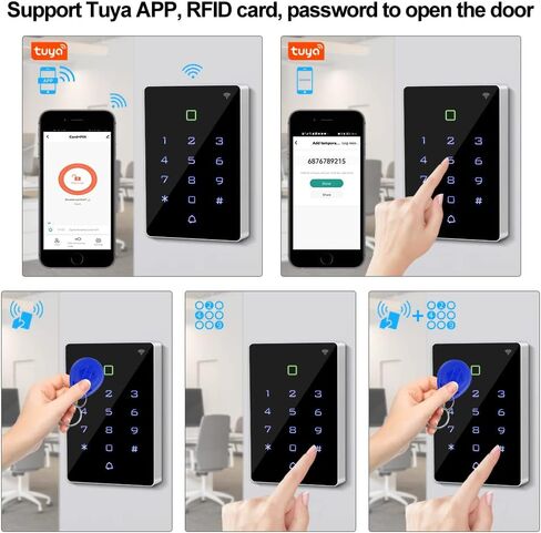 Premium Smart APP Unlocking Access Control System Kit, IP68 Fully Waterproof Electric Door Lock, APP Control/ 600lbs Magnetic Lock/DC 12V Power Adapter/Door Bell, Unlocking Logs Traceable in Kuwait