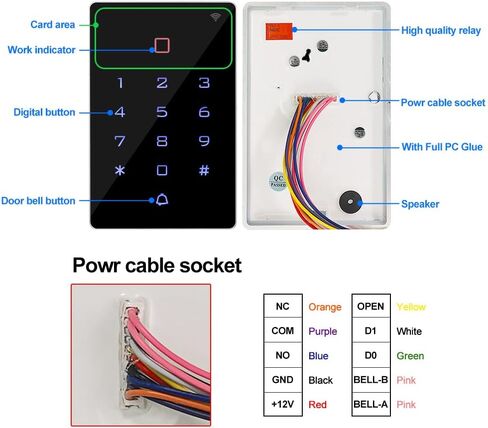 Premium Smart APP Unlocking Access Control System Kit, IP68 Fully Waterproof Electric Door Lock, APP Control/ 600lbs Magnetic Lock/DC 12V Power Adapter/Door Bell, Unlocking Logs Traceable in Kuwait