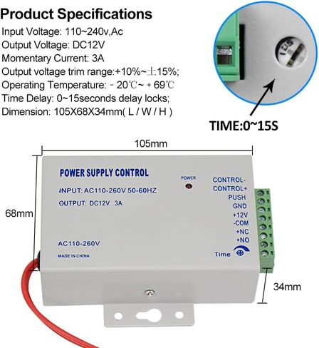 Premium Smart APP Unlocking Access Control System Kit, IP68 Fully Waterproof Electric Door Lock, APP Control/ 600lbs Magnetic Lock/DC 12V Power Adapter/Door Bell, Unlocking Logs Traceable in Kuwait