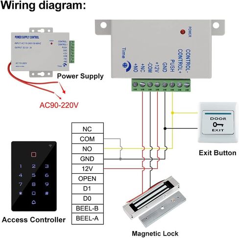 Premium Smart APP Unlocking Access Control System Kit, IP68 Fully Waterproof Electric Door Lock, APP Control/ 600lbs Magnetic Lock/DC 12V Power Adapter/Door Bell, Unlocking Logs Traceable in Kuwait