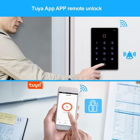 Premium Smart APP Unlocking Access Control System Kit, IP68 Fully Waterproof Electric Door Lock, APP Control/ 600lbs Magnetic Lock/DC 12V Power Adapter/Door Bell, Unlocking Logs Traceable in Kuwait