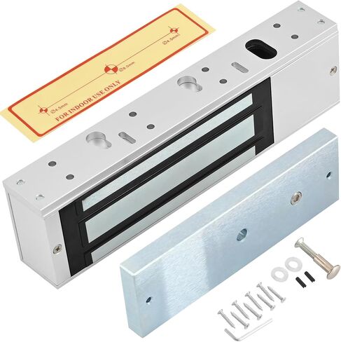 Electromagnetic Door Lock 12V DC Fail-Safe, 1200LBS Heavy-Duty Magnetic Lock, Surface-Mount with ZL Bracket for Metal & Wooden Doors, Office & Commercial Access Contro (E-1200LBS Lock + ZL Bracket) in Kuwait