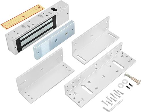 Electromagnetic Door Lock 12V DC Fail-Safe, 1200LBS Heavy-Duty Magnetic Lock, Surface-Mount with ZL Bracket for Metal & Wooden Doors, Office & Commercial Access Contro (E-1200LBS Lock + ZL Bracket) in Saudi Arabia