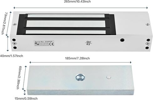 Electromagnetic Door Lock 12V DC Fail-Safe, 1200LBS Heavy-Duty Magnetic Lock, Surface-Mount with ZL Bracket for Metal & Wooden Doors, Office & Commercial Access Contro (E-1200LBS Lock + ZL Bracket) in Saudi Arabia