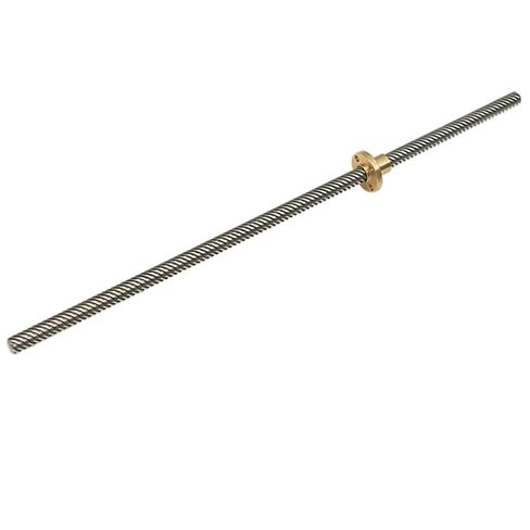 3D Printer T8 Lead Screw, Lead 10mm 12mm 14mm Pitch 2mm Length 100mm to 800mm Stainless Steel Trapezoidal Rod with Brass Nut, 1pcs(Lead 12mm,800mm) in Saudi Arabia