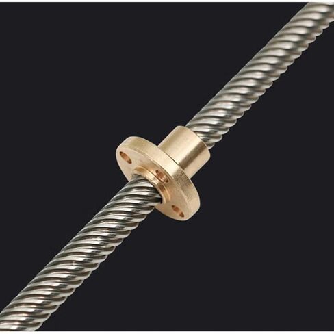 3D Printer T8 Lead Screw, Lead 10mm 12mm 14mm Pitch 2mm Length 100mm to 800mm Stainless Steel Trapezoidal Rod with Brass Nut, 1pcs(Lead 12mm,800mm) in Saudi Arabia