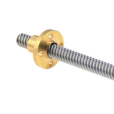 3D Printer T8 Lead Screw, Lead 10mm 12mm 14mm Pitch 2mm Length 100mm to 800mm Stainless Steel Trapezoidal Rod with Brass Nut, 1pcs(Lead 12mm,800mm) in Saudi Arabia