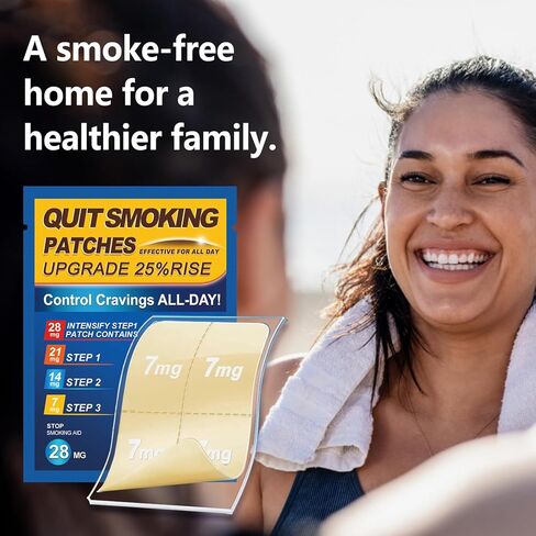 Nicotine Patches Step 1+ (28mg) | Quit Smoking Aid & Quit Smoking Patches | Adjustable 7mg, 14mg, 21mg via Cutting | Multi-Step Use (1,2,3) | 15 Count Transdermal System | Delivered Over 24 Hours in Saudi Arabia