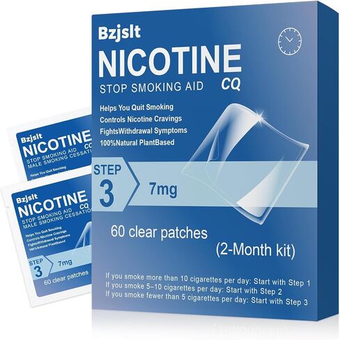 Step 1 Nicotine Patches, 21mg Quit Smoking Aids Patches, Helping Quit Patch, Each Patch Provides a 24-Hour Nicotine Transdermal Effect, 60 Counts Quit Smoking Stickers that Work 2 Months in Kuwait