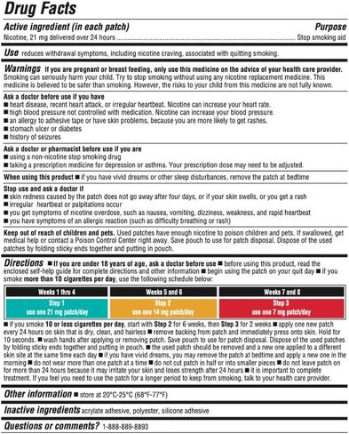 Nicotine Transdermal System Step 1 Stop Smoking Aid 21mg (2 Week kit) in Kuwait