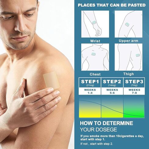 بقع النيكوتين 21 ملغ - الخطوة 1 - أدوات التدخين التي تعمل - سهلة الإقلاع عن التدخين - يوفر كل تصحيح نظامًا عبر الجلد على مدار 24 ساعة - 30 COUNT in Kuwait