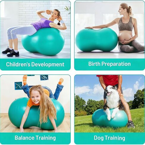 Peanut Ball - Exercise Ball Anti Burst Yoga Ball for Labor Birthing, Physical Therapy for Kids, Core Strength, Flexible Seating, Home & Gym Fintness, Sensory Chair Wiggle Seat for Boys and Girls in Kuwait
