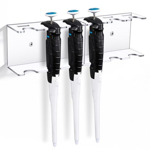 Wall Mounted Pipettor Hanger 6 Position Acrylic Laboratory Pipette Stand Holder Micropipette Rack for Hanging 6 Laboratory Pipettes, Pipettes Not Included, Transparent in Saudi Arabia