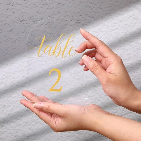 30 Sets Gold Wedding Table Numbers, 4x6 Inch Clear Number Display Stand with Holder, Acrylic Centerpiece Number Signs for Wedding Reception Centerpiece Decoration Event Party, Numbers 1-30 in Saudi Arabia