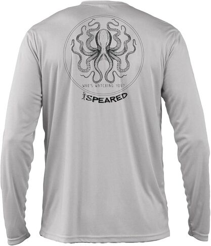 Spearfishing Octopus UV Sun Shirt: UPF 50+ Men's Long Sleeve Men’s Rash Guard for Scuba Diving, Fishing: Kraken in Saudi Arabia