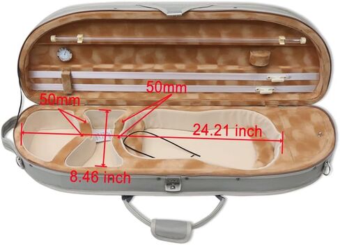 Violin Case 4/4 Full Size–Super Lightweight (1.74 kg) Wooden Hard Shell Case with 600D Nylon Raincoat,Plush Interior,2 Bow Holders,Hygrometer–Portable Travel Backpack for Violins(Green) in Saudi Arabia