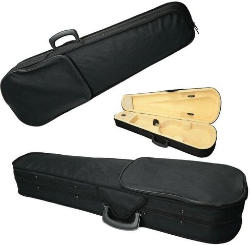 حافظة كمان كاملة الحجم 4/4، حافظة صلبة مثلثة مع بطانة بيج فخمة، قماش خارجي خفيف الوزن، أسود in Kuwait