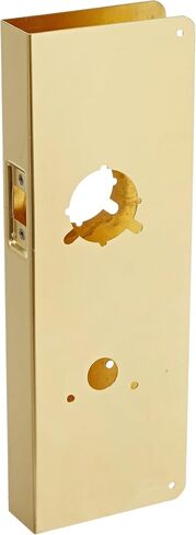Don-Jo 4000-2-CW 22 Gauge Stainless Steel Wrap-Around Plate, Polished Brass Finish, 5" Width x 15" Height, 2-3/8" Backset 1-3/4" Door Size, for Kaba and Simplex 4000 Series in Kuwait