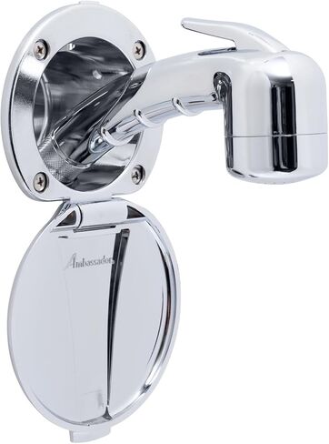 Recessed Shower- Chrome Cup & Lid, Small Chrome Sprayer (No Eyelet), 6' Stainless Steel Hose - 136-0018-CP-W in Saudi Arabia