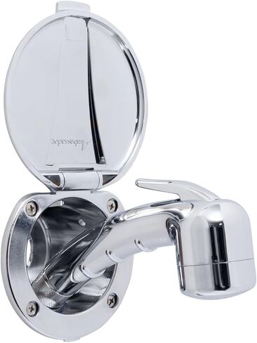 Recessed Shower- Chrome Cup & Lid, Small Chrome Sprayer (No Eyelet), 6' Stainless Steel Hose - 136-0018-CP-W in Saudi Arabia